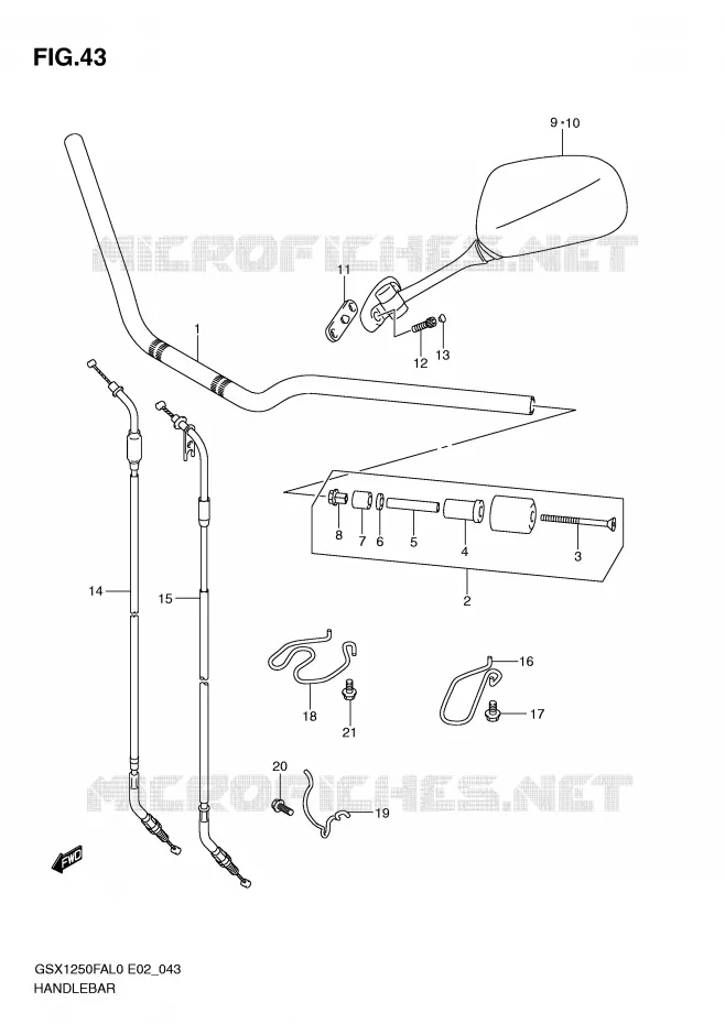 HANDLEBAR Suzuki MOTO 1250 GSX-F 2010  GSX1250FAL0(E2)