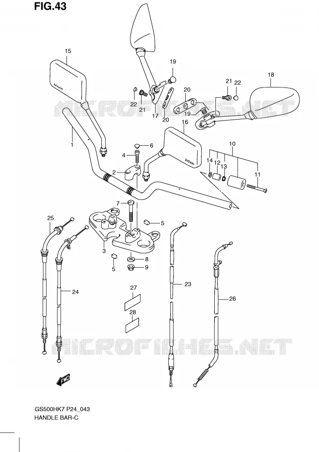 HANDLEBAR Suzuki MOTO 500 GS-E 2010  GS500HL0(P24)