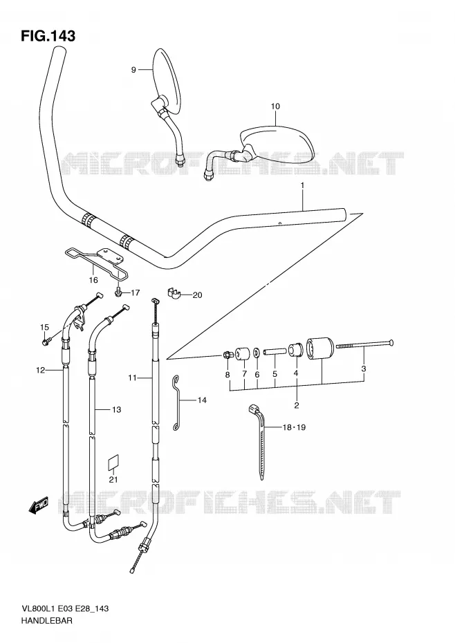 HANDLEBAR Suzuki MOTO 800 VOLUSIA 2011  VL800L1(E3/E28)