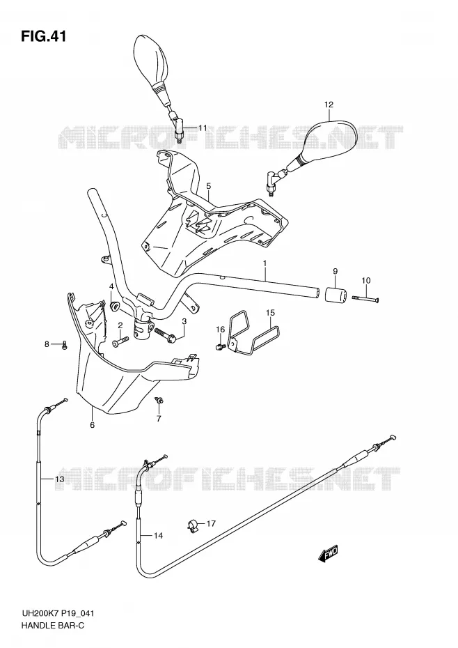 HANDLEBAR Suzuki SCOOTER 200 BURGMAN 2009  UH200GK9(P19)