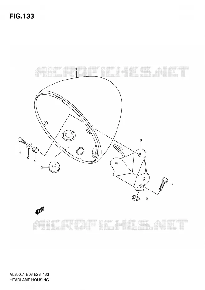 HEADLAMP HOUSING Suzuki MOTO 800 VOLUSIA 2011  VL800CL1(E3/E28)