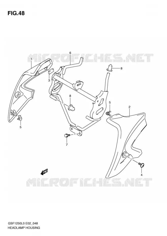 HEADLIGHT COVER Suzuki MOTO 1250 BANDIT 2010  GSF1250AL0(E2)