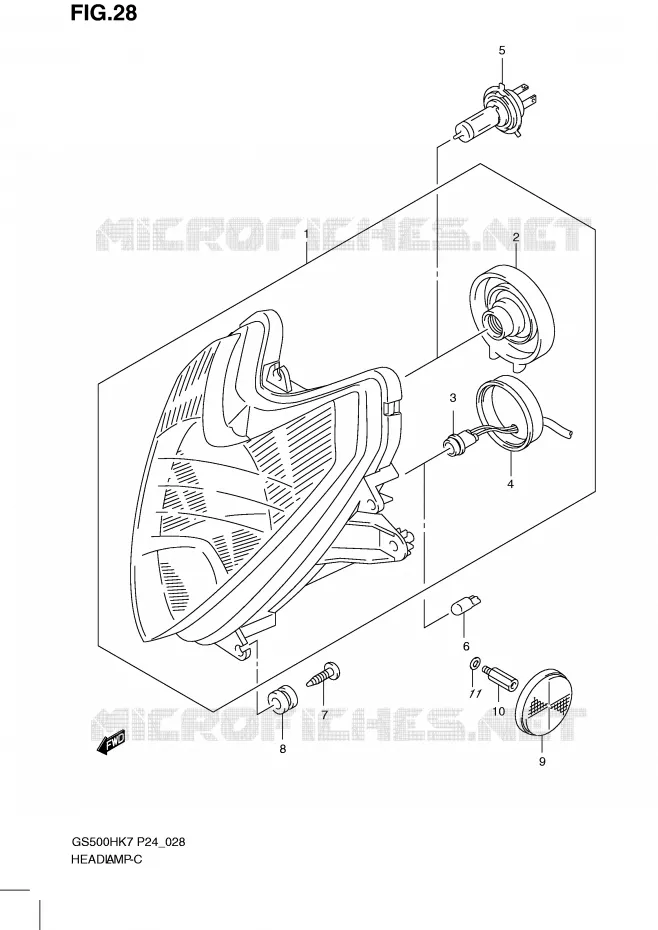 HEADLIGHT (GS500FH) Suzuki MOTO 500 GS-F 2007  GS500FHK7(P24)