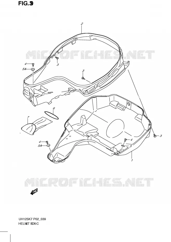 HELMET BOX Suzuki SCOOTER 125 BURGMAN 2012  UH125GL0(P2)
