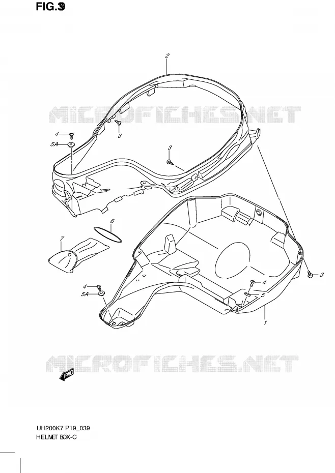 HELMET BOX Suzuki SCOOTER 200 BURGMAN 2007  UH200K7(P19)
