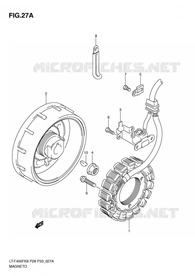 IGNITION (MODEL L0) Suzuki QUAD 400 KINGQUAD 2010  LT-F400FUL0(P28/P33)