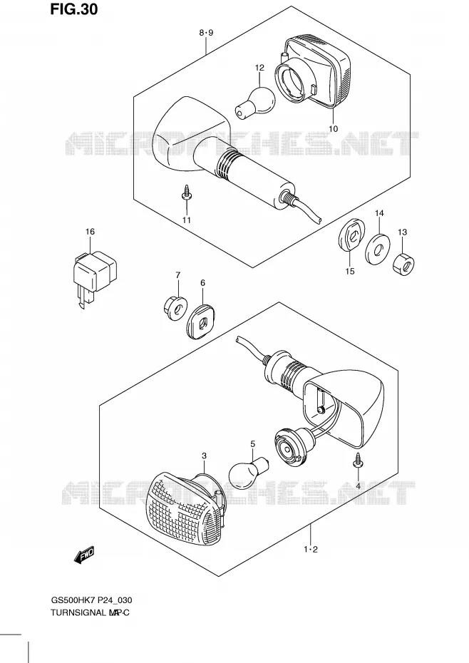 INDICATORS (GS500FH) Suzuki MOTO 500 GS-F 2007  GS500FHK7(P24)