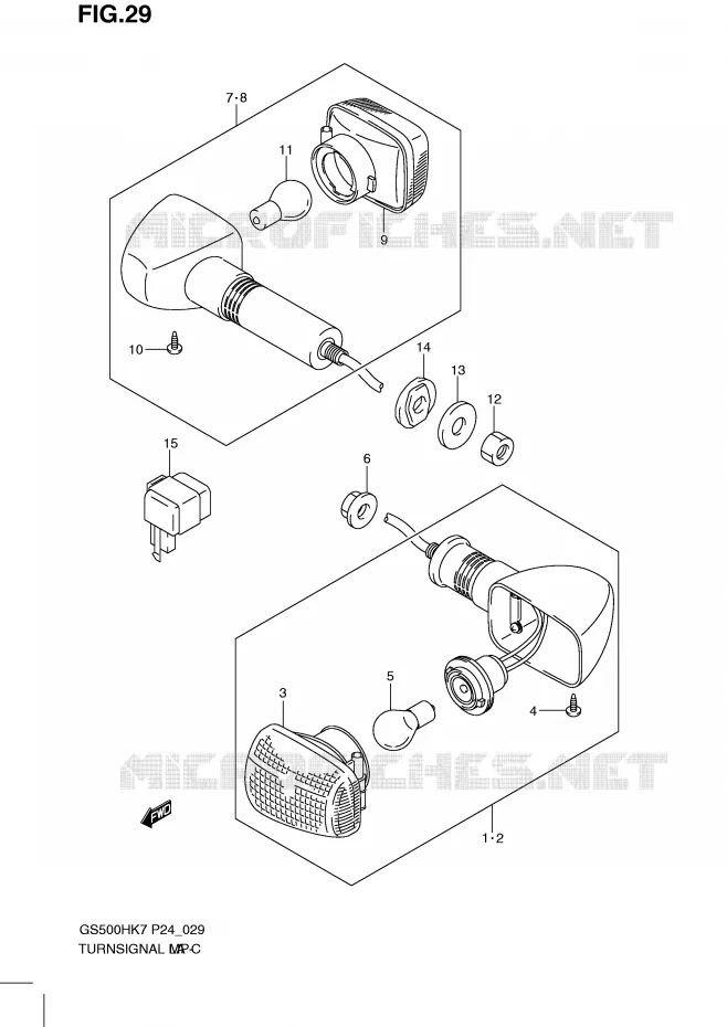 INDICATORS (GS500H) Suzuki MOTO 500 GS-F 2009  GS500FHK9(P24)
