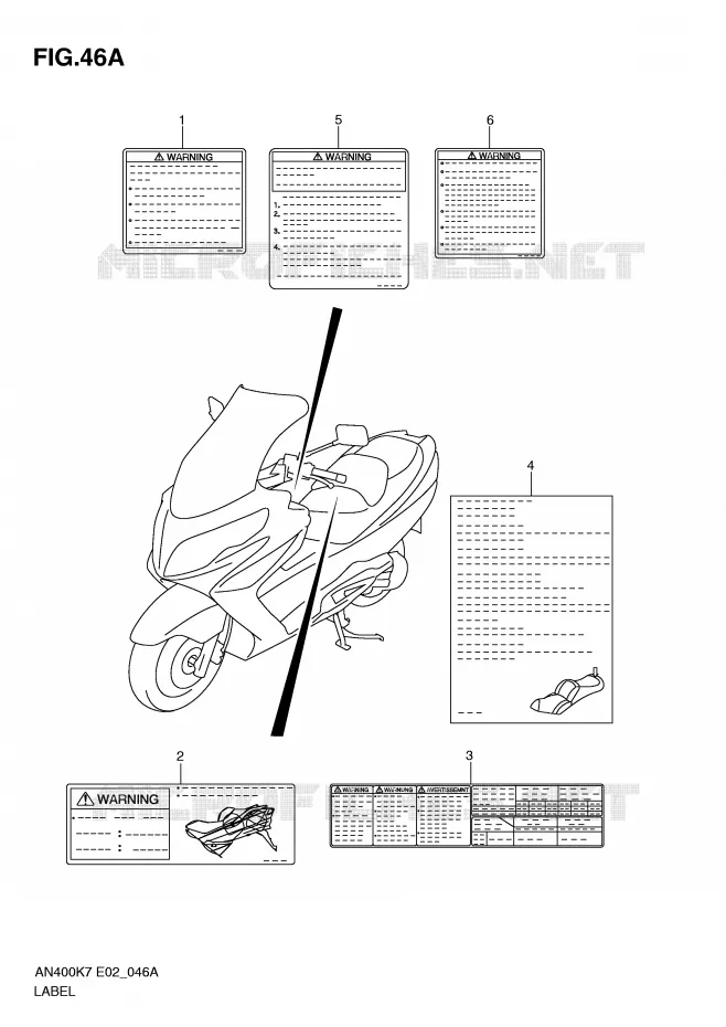 LABEL (MODEL L0) Suzuki SCOOTER 400 BURGMAN 2009  AN400ZAK9(E2)
