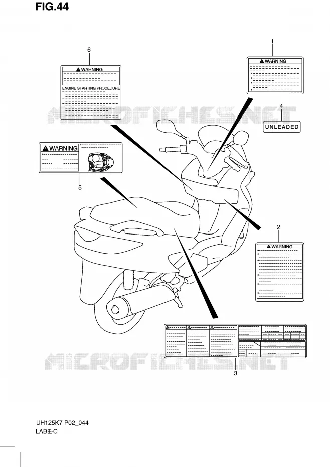 LABEL Suzuki SCOOTER 125 BURGMAN 2008  UH125GK8(P2)
