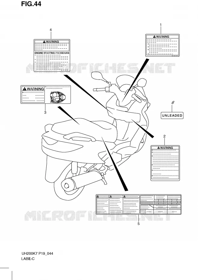 LABEL Suzuki SCOOTER 200 BURGMAN 2010  UH200L0(P19)