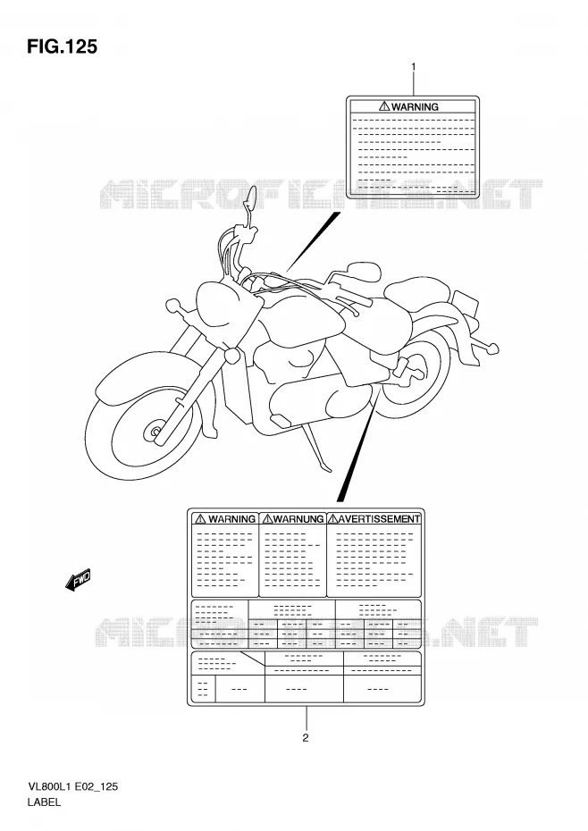 LABEL (VL800CL1 E24) Suzuki MOTO 800 VOLUSIA 2011  VL800CUEL1(E2)