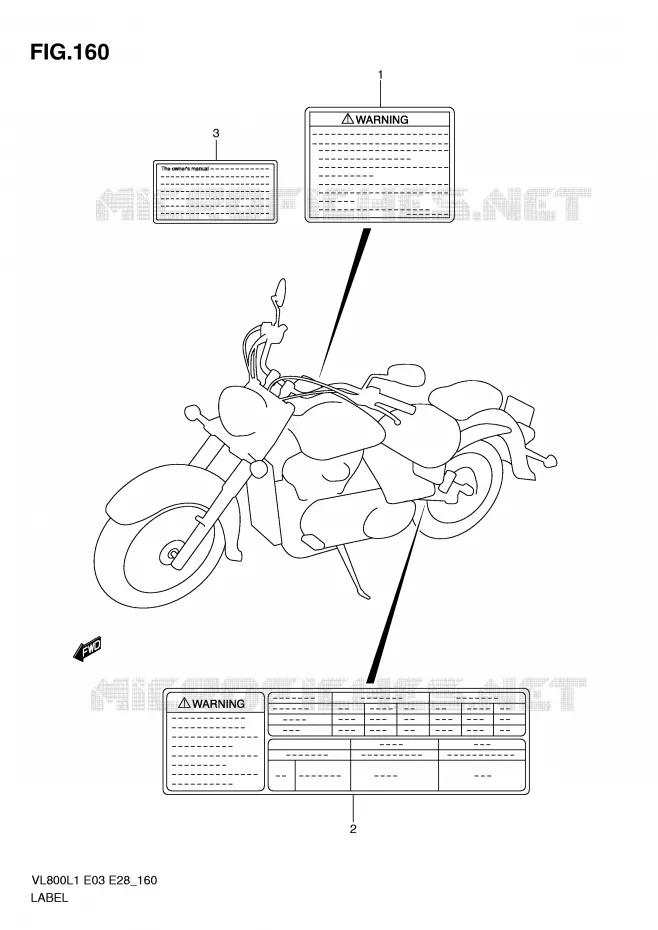 LABEL (VL800CL1 E33) Suzuki MOTO 800 VOLUSIA 2011  VL800TL1(E3/E28)