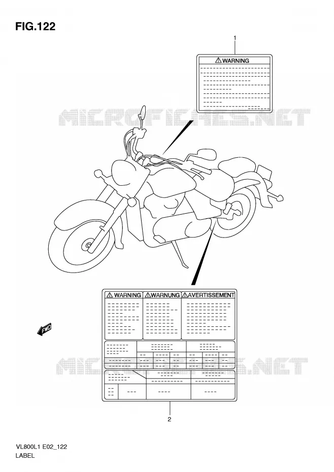 LABEL (VL800L1 E24) Suzuki MOTO 800 VOLUSIA 2011  VL800UEL1(E2)