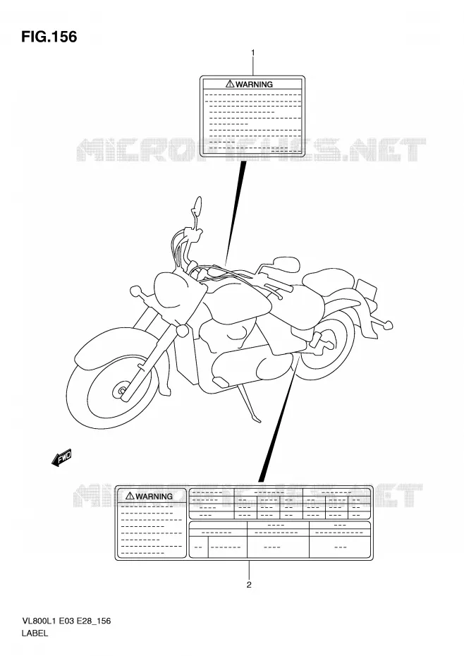 LABEL (VL800L1 E28) Suzuki MOTO 800 VOLUSIA 2011  VL800L1(E3/E28)