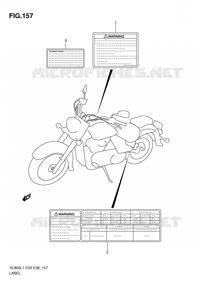 LABEL (VL800L1 E33) Suzuki MOTO 800 VOLUSIA 2011  VL800L1(E3/E28)