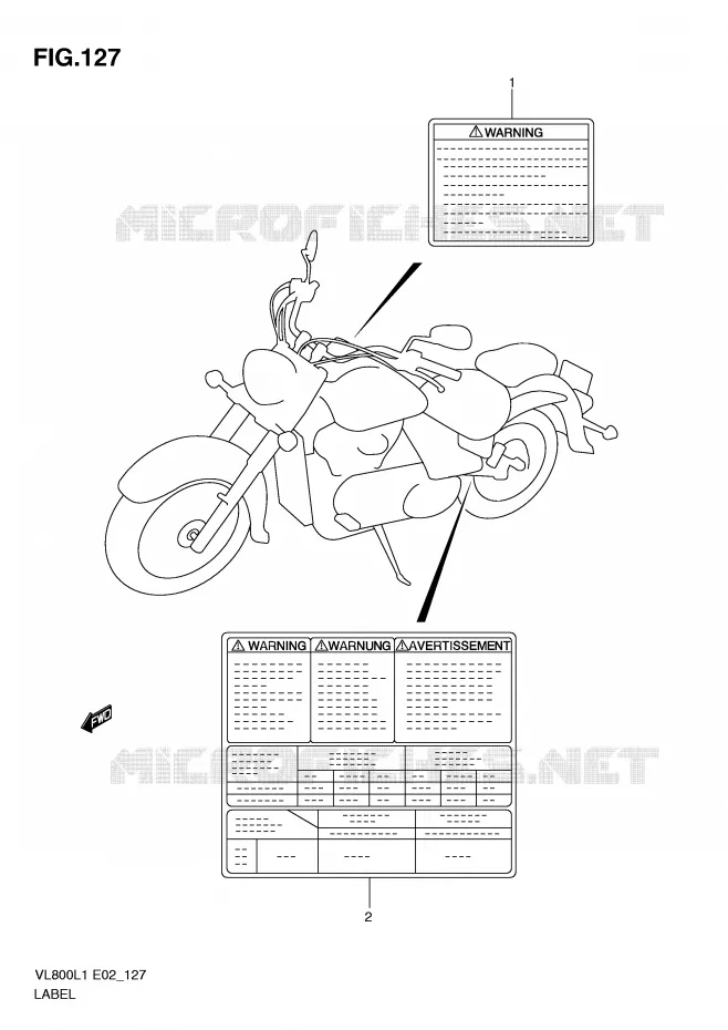 LABEL (VL800UEL1 E19) Suzuki MOTO 800 VOLUSIA 2011  VL800L1(E2)