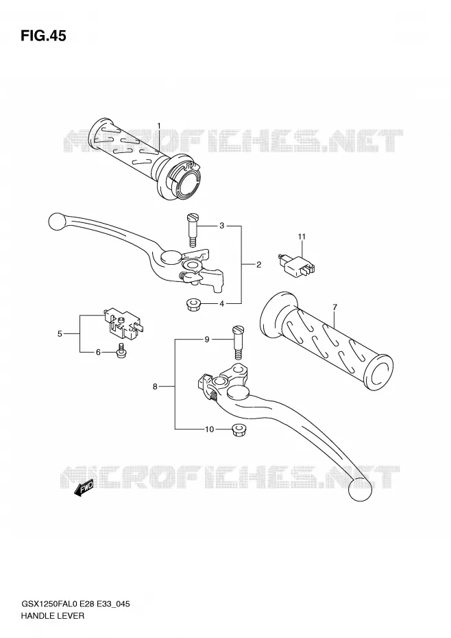 LEVERS - HANDGRIPS Suzuki MOTO 1250 GSX-F 2010  GSX1250FAL0(E28/E33)