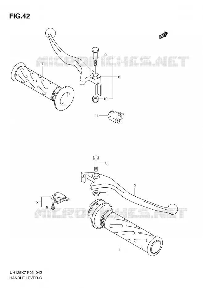 LEVERS - HANDGRIPS Suzuki SCOOTER 125 BURGMAN 2009  UH125GK9(P2)