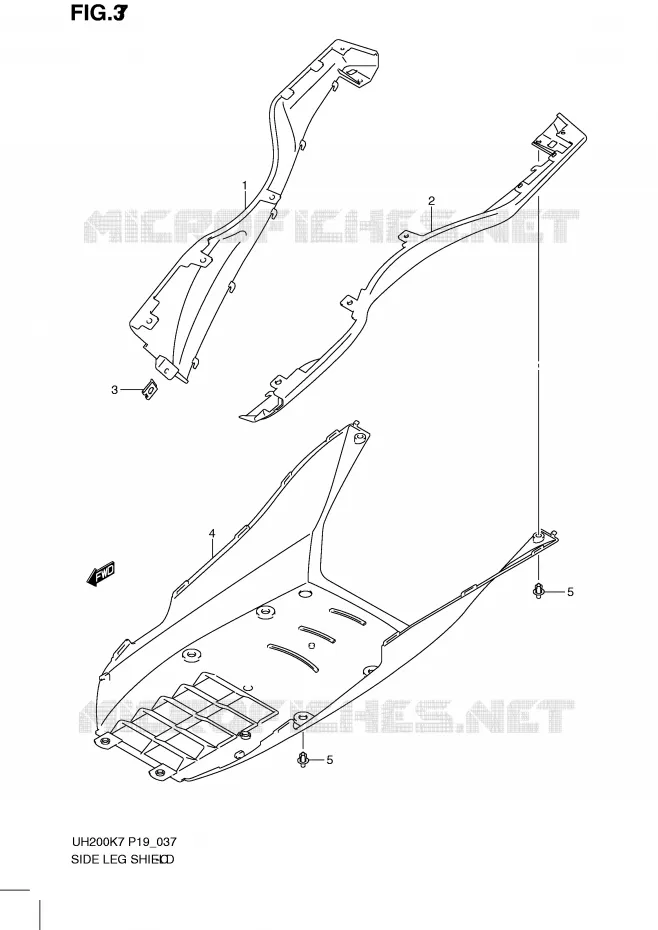 LOWER FAIRING (MODEL K7) Suzuki SCOOTER 200 BURGMAN 2008  UH200K8(P19)