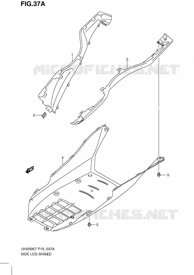 LOWER FAIRING (MODEL K8) Suzuki SCOOTER 200 BURGMAN 2009  UH200GK9(P19)