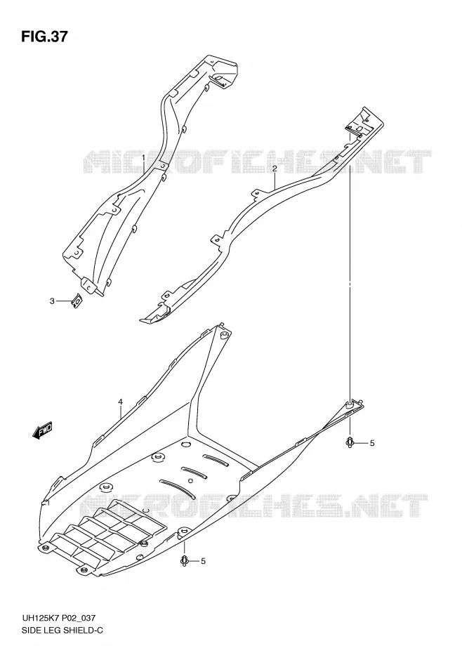 LOWER FAIRING Suzuki SCOOTER 125 BURGMAN 2012  UH125GL0(P2)