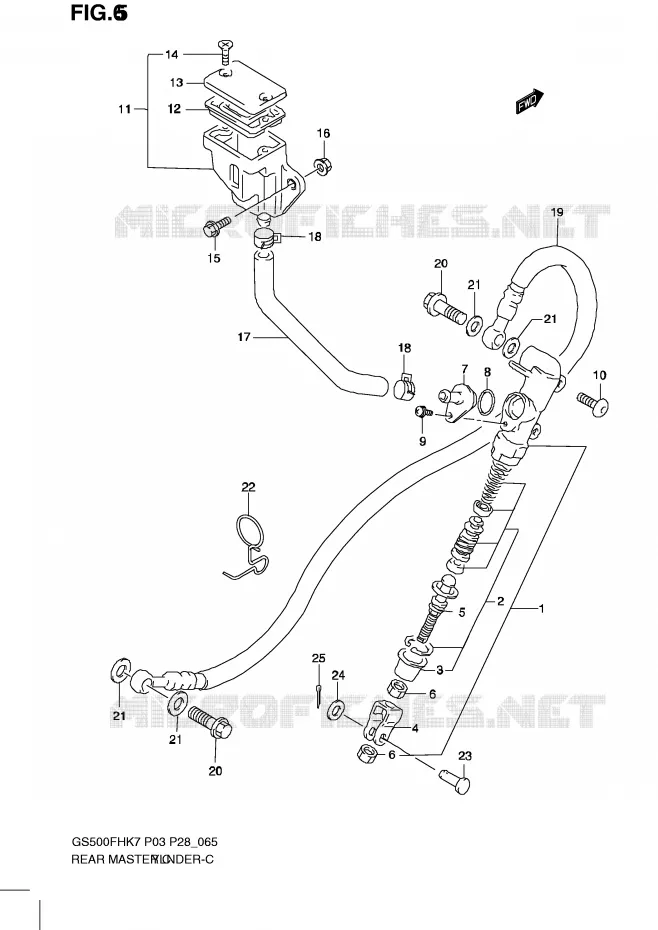 REAR BRAKE MASTER CYLINDER Suzuki MOTO 500 GS-F 2010  GS500FHL0(P3)
