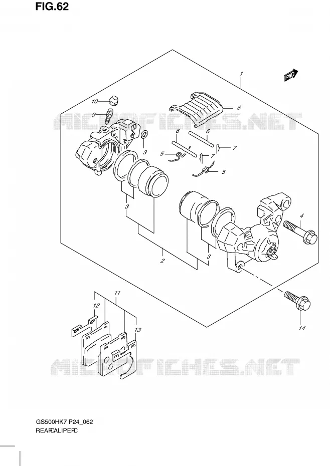 REAR CALIPER Suzuki MOTO 500 GS-F 2007  GS500FHK7(P24)