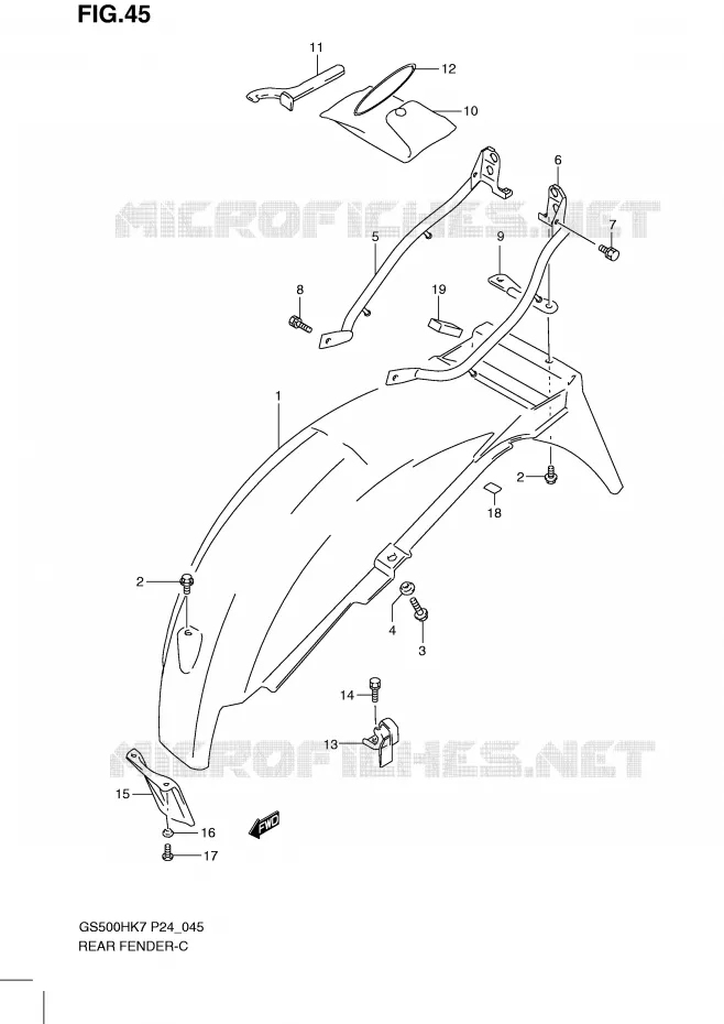 REAR FENDER Suzuki MOTO 500 GS-F 2010  GS500FHL0(P24)