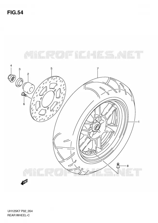 REAR WHEEL Suzuki SCOOTER 125 BURGMAN 2012  UH125GL0(P2)