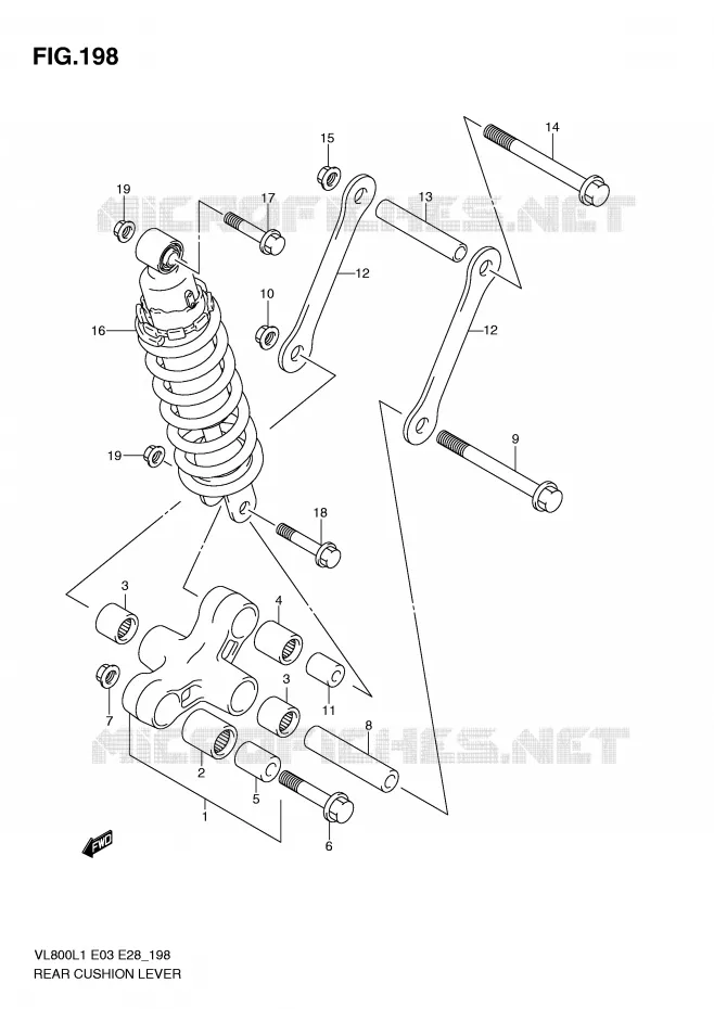 SHOCK ABSORBER LINKAGE (VL800CL1 E3) Suzuki MOTO 800 VOLUSIA 2011  VL800CL1(E3/E28)