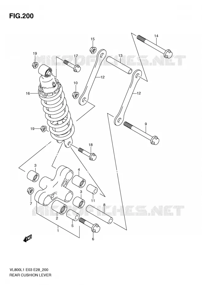SHOCK ABSORBER LINKAGE (VL800CL1 E33) Suzuki MOTO 800 VOLUSIA 2011  VL800CL1(E3/E28)
