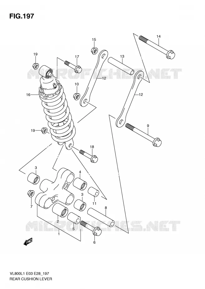 SHOCK ABSORBER LINKAGE (VL800L1 E33) Suzuki MOTO 800 VOLUSIA 2011  VL800TL1(E3/E28)