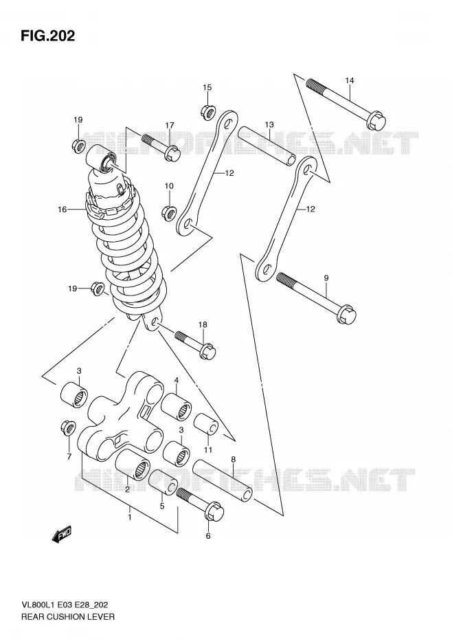 SHOCK ABSORBER LINKAGE (VL800TL1 E28) Suzuki MOTO 800 VOLUSIA 2011  VL800TL1(E3/E28)