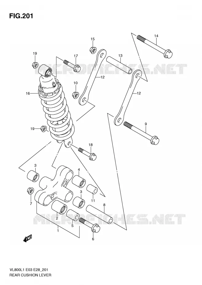SHOCK ABSORBER LINKAGE (VL800TL1 E3) Suzuki MOTO 800 VOLUSIA 2011  VL800L1(E3/E28)