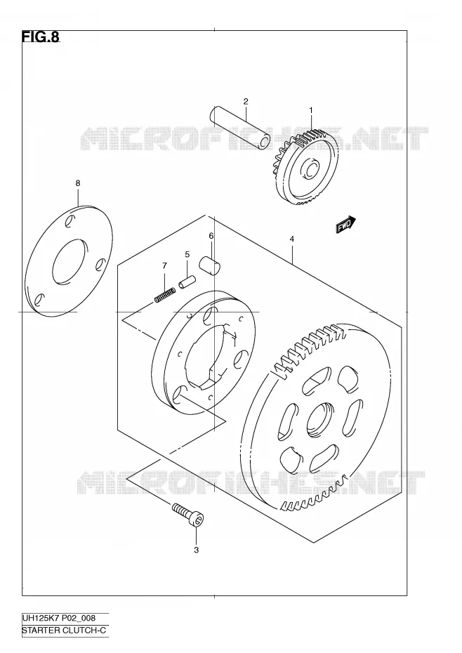 STARTER MOTOR CLUTCH Suzuki SCOOTER 125 BURGMAN 2007  UH125K7(P2)