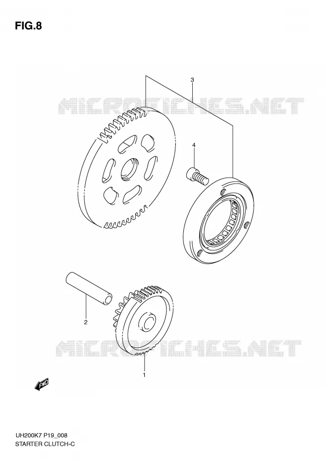 STARTER MOTOR CLUTCH Suzuki SCOOTER 200 BURGMAN 2009  UH200GK9(P19)