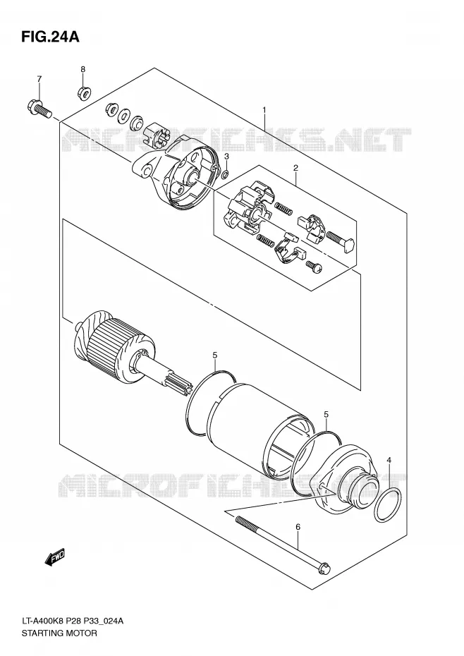 STARTER MOTOR (MODEL L0) Suzuki QUAD 400 EIGER 2009  LT-A400K9(P28/P33)