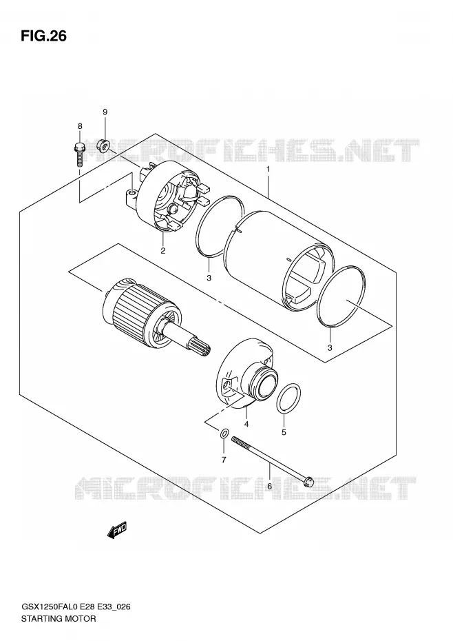 STARTER MOTOR Suzuki MOTO 1250 GSX-F 2010  GSX1250FAL0(E28/E33)