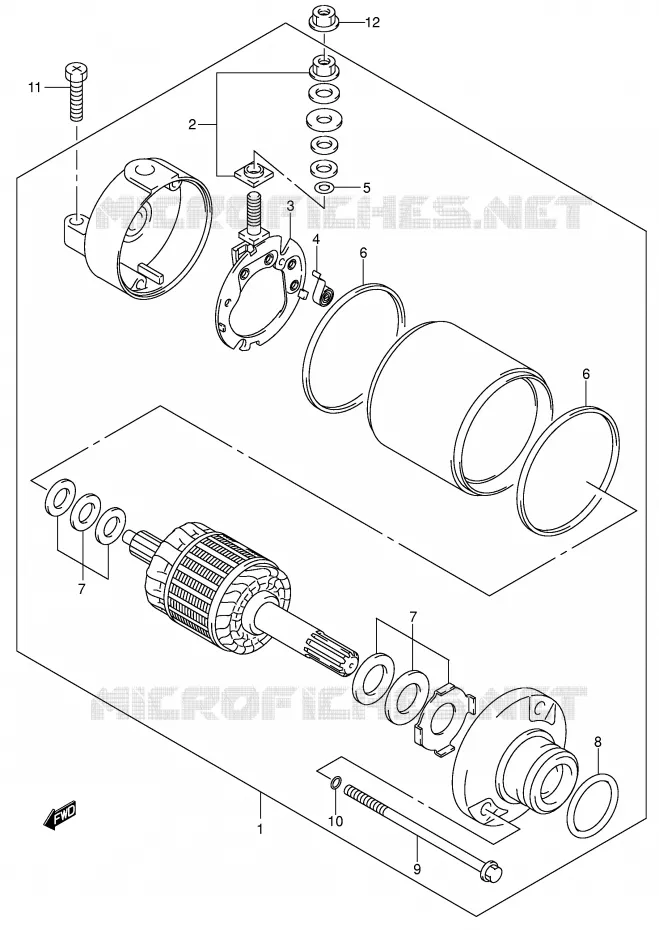 STARTER MOTOR Suzuki MOTO 750 GSX-R 2002  GSX-R750U2K2(E2)