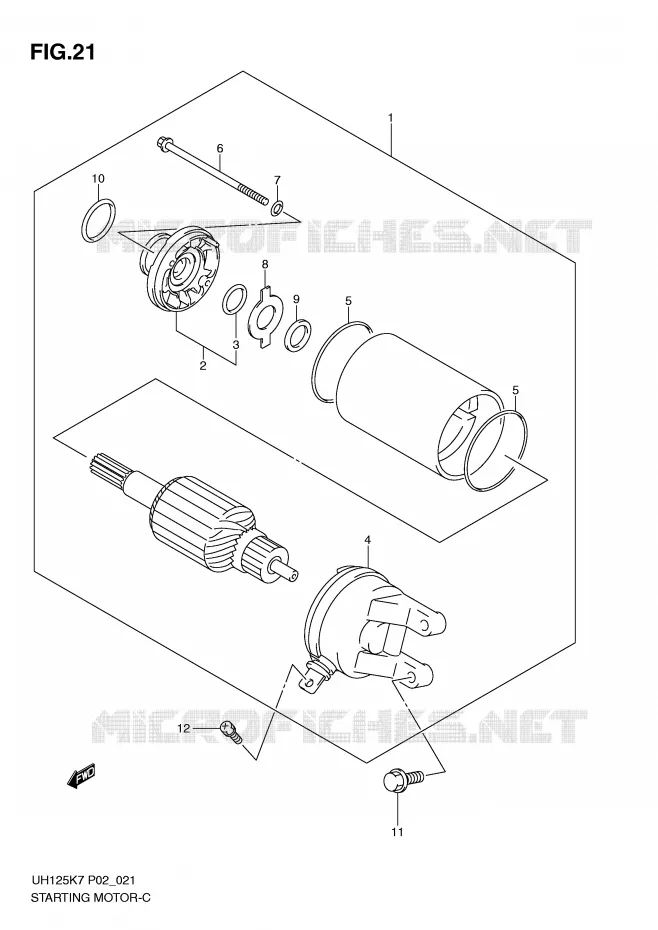 STARTER MOTOR Suzuki SCOOTER 125 BURGMAN 2010  UH125GL0(P2)