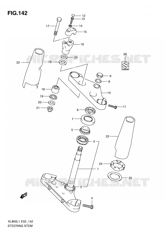 STEERING COLUMN (VL800CL1 E2) Suzuki MOTO 800 VOLUSIA 2011  VL800L1(E2)