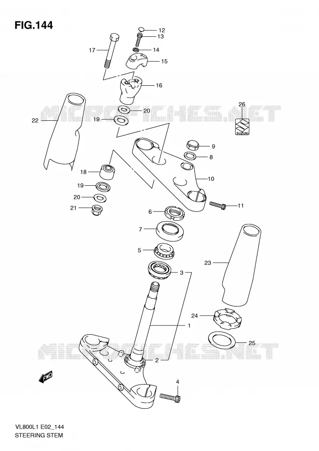 STEERING COLUMN (VL800CL1 E24) Suzuki MOTO 800 VOLUSIA 2011  VL800CL1(E2)
