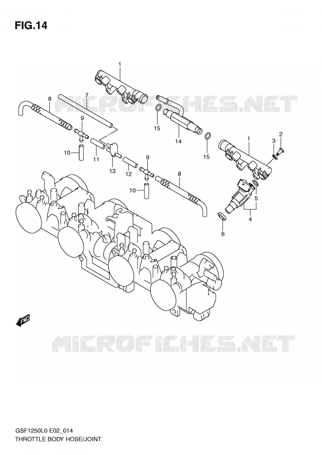 THROTTLE BODY HOSE/JOINT Suzuki MOTO 1250 BANDIT 2010  GSF1250AL0(E2)