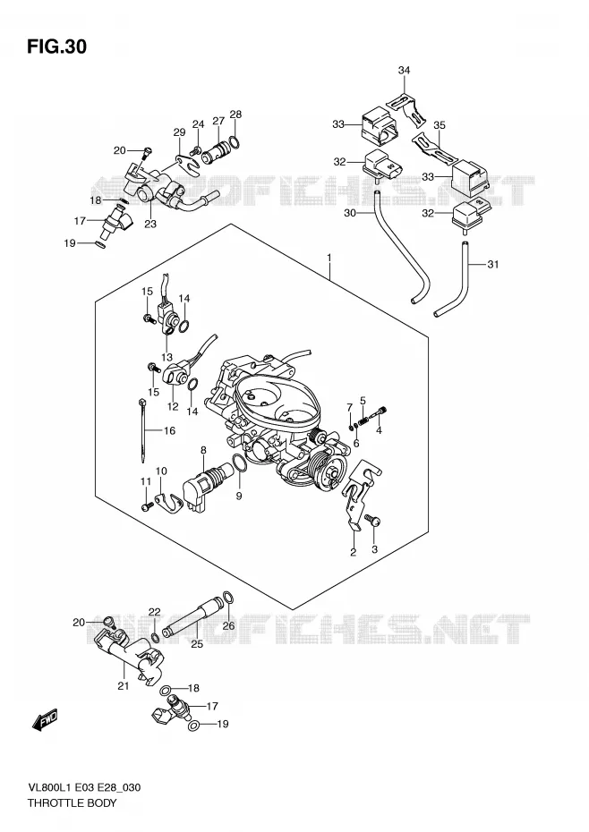 THROTTLE BODY (VL800CL1 E3) Suzuki MOTO 800 VOLUSIA 2011  VL800CL1(E3/E28)