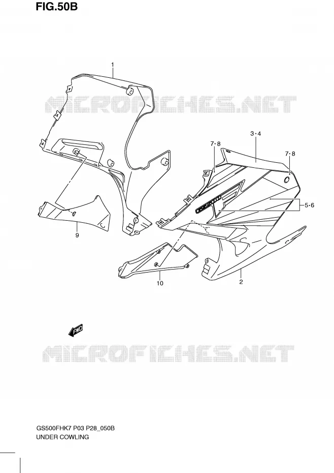 UNDER COWLING  (GS500FHK9) Suzuki MOTO 500 GS-F 2007  GS500FHK7(P3)