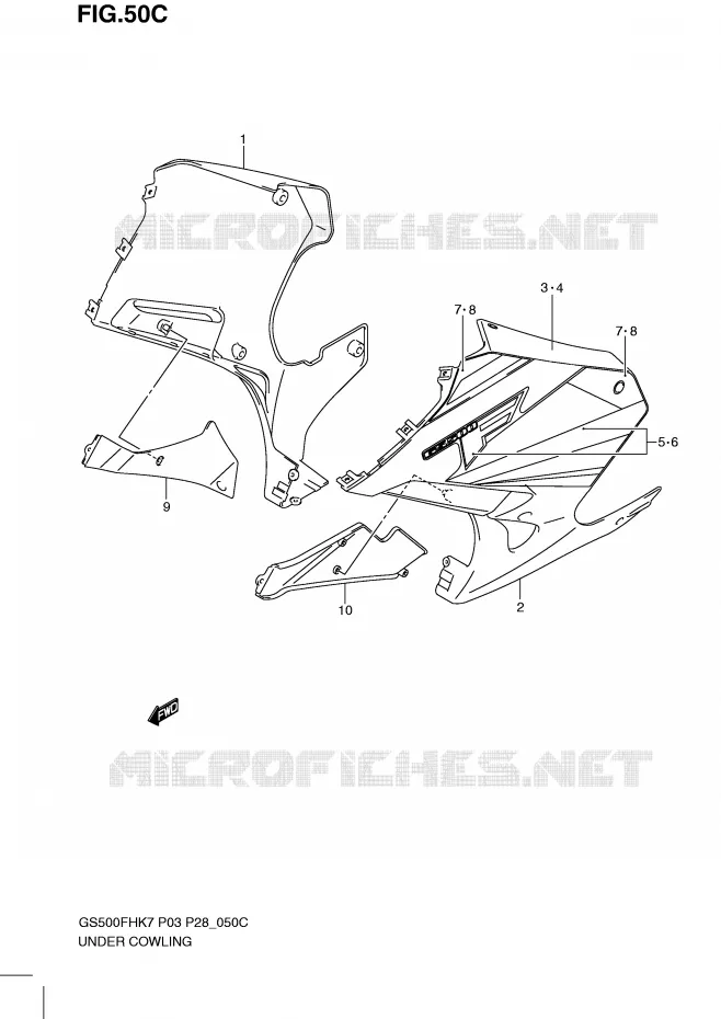 UNDER COWLING  (GS500FHL0) Suzuki MOTO 500 GS-E 2008  GS500HK8(P3)