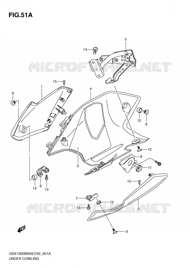 UNDER COWLING (MODEL L0) Suzuki MOTO 1300 B-KING 2011  GSX1300BKU2K8(E2)
