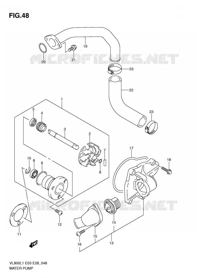 WATER PUMP Suzuki MOTO 800 VOLUSIA 2011  VL800TL1(E3/E28)