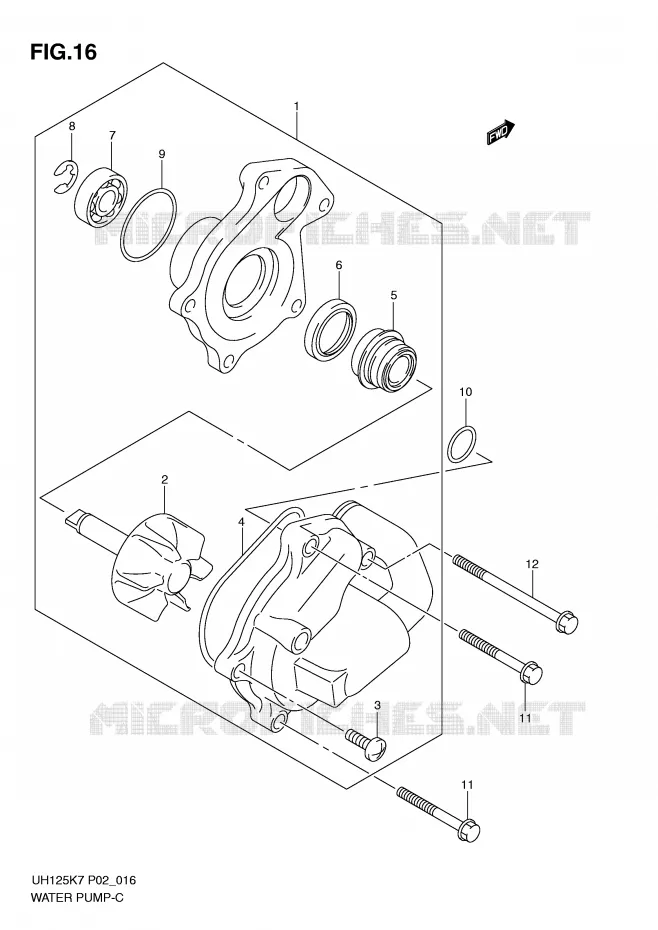 WATER PUMP Suzuki SCOOTER 125 BURGMAN 2011  UH125GL0(P2)
